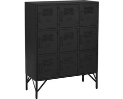 J-Line kast - 9 deuren - metaal - zwart