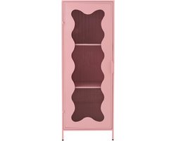 J-Line kast Golf - ijzer/glas - lichtroze