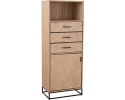 J-Line kast Hoog Zigzag - hout/metaal - naturel/zwart