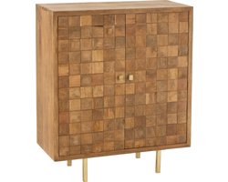 J-Line kast Nino - metaal/mangohout - naturel/goud