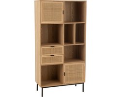 J-Line kast Vakken - metaal - naturel/zwart