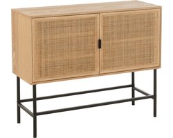 J-Line kast Vierkant - metaal - naturel/zwart - small