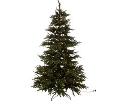 J-Line kerstboom Extra - kunststof - groen - LED lichtjes - 225 cm hoog