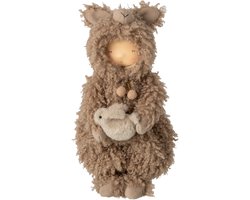 J-Line Kind met schaap - polyester - bruin