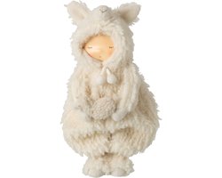 J-Line Kind met schaap - polyester - wit