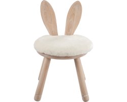 J-Line kinderstoel Oor Konijn - hout - naturel/wit