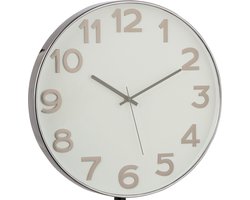 J-Line klok Arabische Cijfers - kunststof - donkergrijs - Ø 39 cm - woonaccessoires