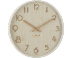 J-Line klok - multiplex/hout - wit - large - Ø 53 cm