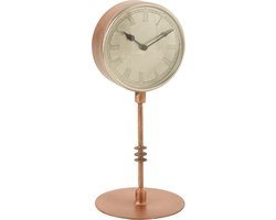 J-line - Klok Op Voet Antiek Metaal Koper - Small - 17x17x38cm