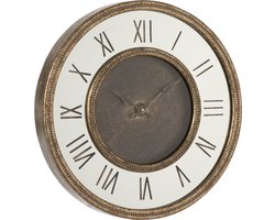 J-Line klok Romeinse Cijfers - hout - goud - LED - small - Ø 47 cm