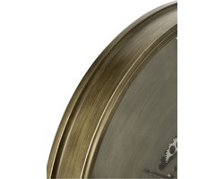 J-Line klok Rond 4 Romeinse Cijfers Tandwielen - metaal - koper - Ø 80 cm
