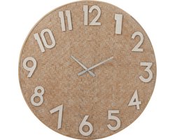 J-Line klok Rond - hout - naturel/wit - large - Ø 91.5 cm