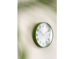 J-Line klok Rond - kunststof - groen/wit/zwart - large - 3 stuks - Ø 40 cm