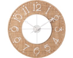 J-Line klok Sodi - hout - naturel/wit - Ø 60 cm