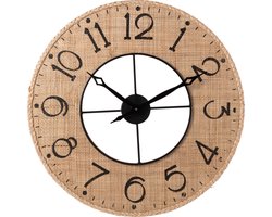 J-Line klok Sodi - hout - naturel/zwart - Ø 60 cm