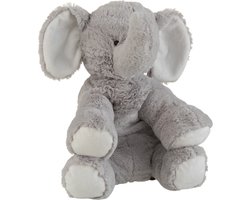 J-Line knuffel Olifant - pluche - grijs - large