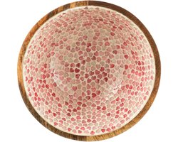 J-Line kom Hart Mozaiek - hout - roze - medium
