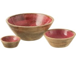 J-Line kom - hout - roze - large