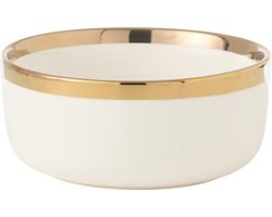 J-Line kom - keramiek - wit/goud