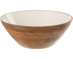 J-Line kom Kos - hout - bruin/wit
