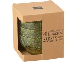 J-Line kom - kunststof - groen - doos van 4