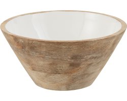 J-Line kom Mango - hout - wit - medium