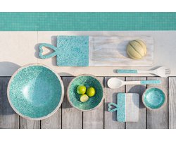 J-Line Kom Mozaiek Mango Hout Groen Small
