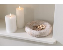 J-Line kom Rond Laag Marmer - steen - beige - small