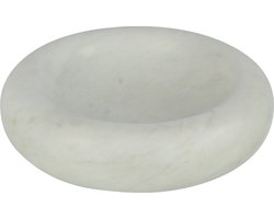 J-Line kom Rond Laag Marmer - steen - wit - small