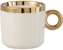 J-Line kop - keramiek - goud/wit