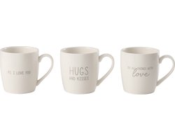 J-Line kop Liefde - keramiek - zilver - 3 stuks