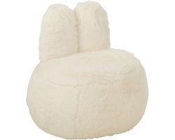 J-Line kruk Fur Bunny Ears - hout - wit