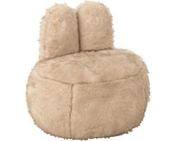 J-Line Kruk Fur With Bunny Ears Hout Taupe