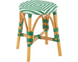 J-Line kruk Live - rotan - donkergroen/wit - small