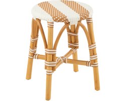 J-Line kruk Live - rotan - naturel/wit - small