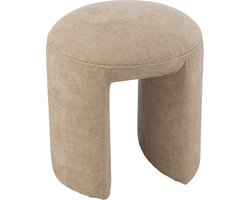 J-Line kruk Rond - textiel - beige