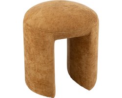 J-Line kruk Rond - textiel - oker
