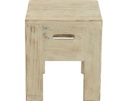 J-Line kruk Will - dennenhout - wit