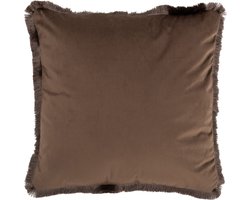 J-Line kussen Alpha Vierkant - polyester - bruin