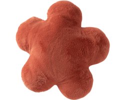 J-Line kussen Bloem - polyester - terracotta