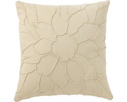 J-Line kussen Bloem - textiel - wit