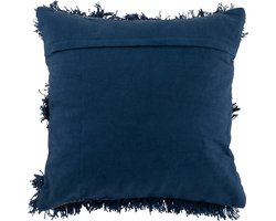 J-Line kussen Boord Spiegel - katoen - blauw