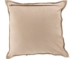 J-Line kussen Boord Vierkant - leer - lichtgrijs