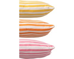 J-Line kussen Buiten Rechthoek Gestreept - polyester - mix - set van 3