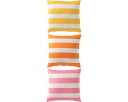 J-Line kussen Buiten Vierkant Gestreept - polyester - mix - set van 3