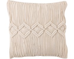 J-Line kussen Cosy - katoen - gebroken wit - large