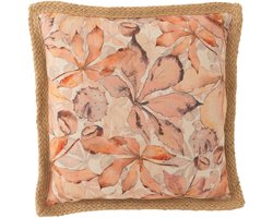 J-Line kussen Garden - polyyester - beige/groen