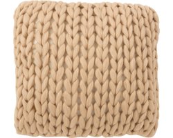 J-Line kussen Gebreid Acryl - polyester - creme