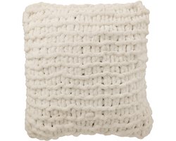 J-Line kussen Gebreid - polyresin - wit