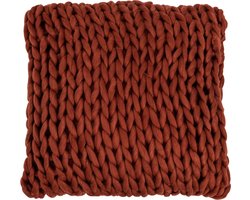 J-Line kussen Gebreid Vierkant - polyester/acryl - rood